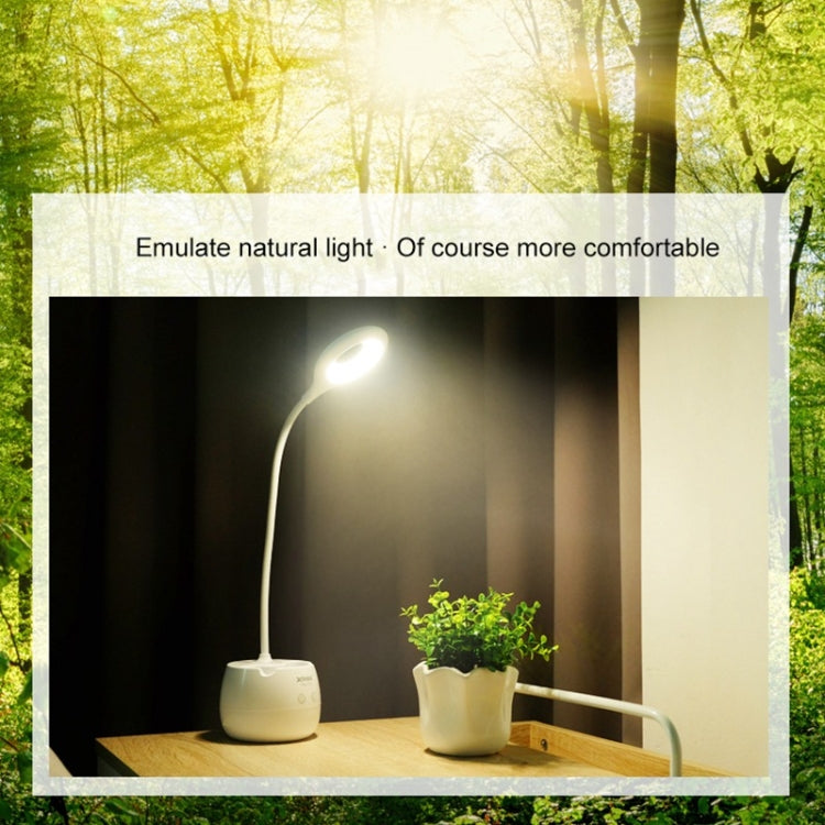 Đèn bảo vệ mắt thiết kế vòng rỗng cổ ngỗng linh hoạt 28 LED kèm giá đỡ bút / chức năng đèn ngủ nhỏ, TGX-772