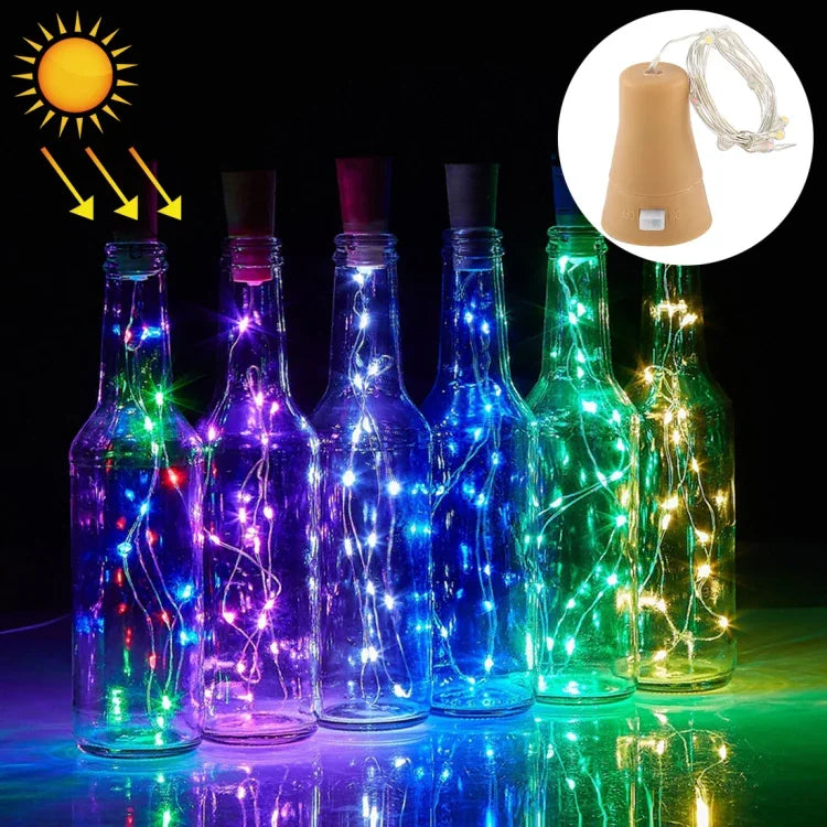 Đèn dây đồng năng lượng mặt trời 1m 10 bóng LED SMD 0603, đèn trang trí đèn tiên, ánh sáng nhiều màu dài 1m