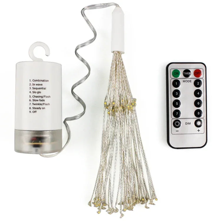 Đèn trang trí LED 150 bóng dùng hộp pin, có điều khiển từ xa, ánh sáng nhiều màu 30CM, ánh sáng trắng 30CM, ánh sáng trắng ấm 30CM