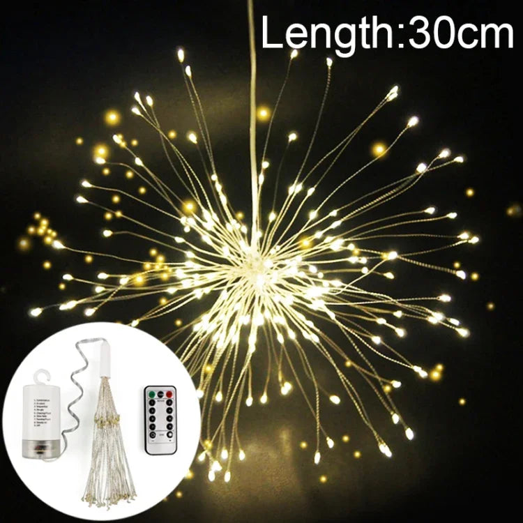 Đèn trang trí LED 150 bóng dùng hộp pin, có điều khiển từ xa, ánh sáng nhiều màu 30CM, ánh sáng trắng 30CM, ánh sáng trắng ấm 30CM