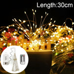 Đèn trang trí LED 150 bóng dùng hộp pin, có điều khiển từ xa, ánh sáng nhiều màu 30CM, ánh sáng trắng 30CM, ánh sáng trắng ấm 30CM