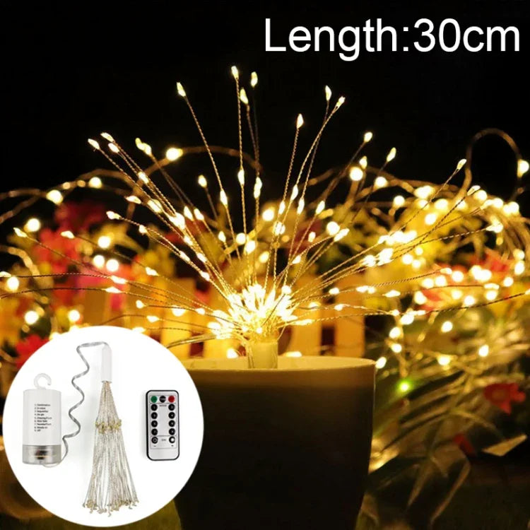 Đèn trang trí LED 150 bóng dùng hộp pin, có điều khiển từ xa, ánh sáng nhiều màu 30CM, ánh sáng trắng 30CM, ánh sáng trắng ấm 30CM