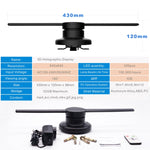 Màn hình 3D holographic đường kính 42cm, điều khiển qua ứng dụng Wifi, độ phân giải 640 x 640 pixel, bảng đèn LED 320 bóng, hỗ trợ thẻ Micro SD, Wifi 42cm