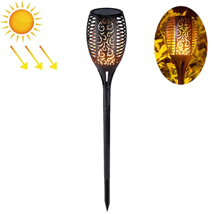 Đèn lửa năng lượng mặt trời 96 LED ngoài trời cho sân vườn, Đèn cỏ, Đèn cảnh quan dạng đuốc