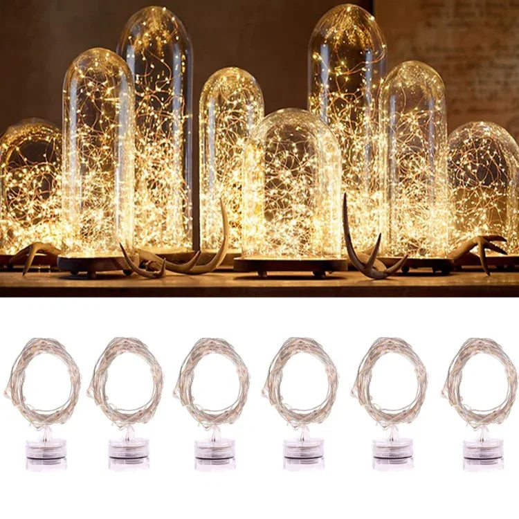 20 đèn LED dây đèn cổ tích 2700-2900K cho tiệc / ngày lễ, chiều dài: 2m, DC 6V, 6 cái 2m