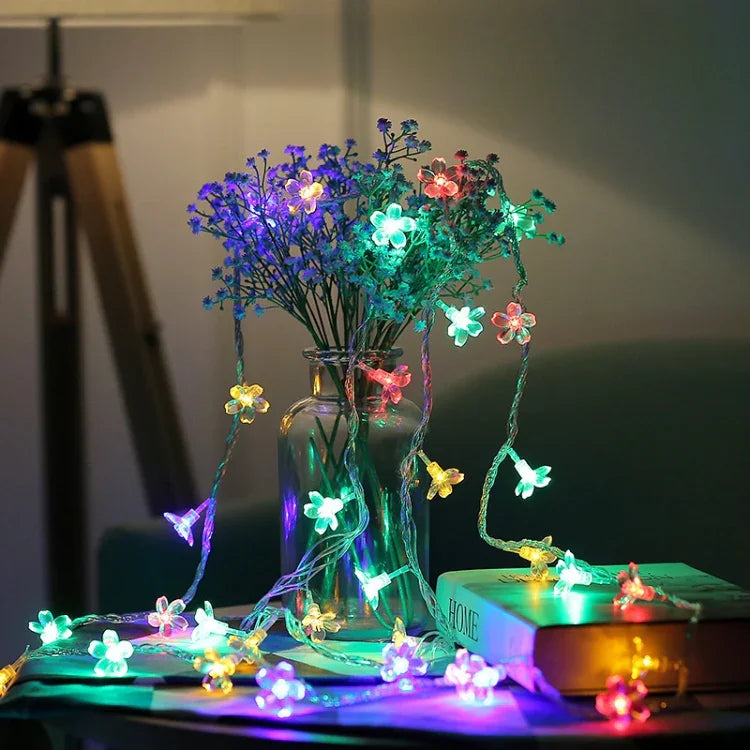 6m 40 đèn LED đèn trang trí hoa anh đào cho ngày lễ, chạy bằng pin, 6m đèn màu, 6m đèn trắng ấm