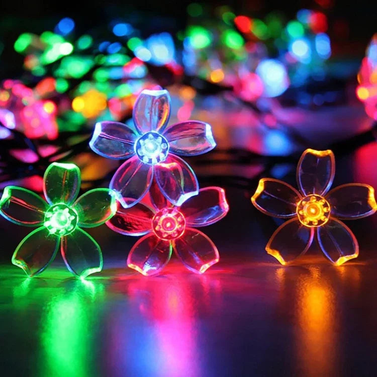 6m 40 đèn LED đèn trang trí hoa anh đào cho ngày lễ, chạy bằng pin, 6m đèn màu, 6m đèn trắng ấm