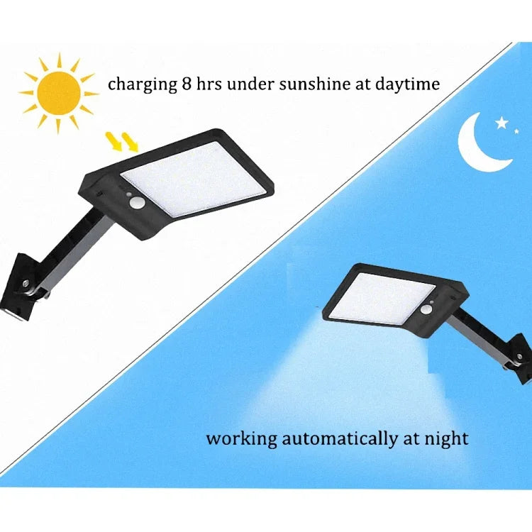 Đèn phẳng điều khiển từ xa năng lượng mặt trời 6W 800LM 48 đèn LED kèm giá đỡ