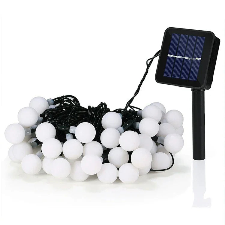 Dây đèn trang trí lễ hội Giáng sinh ngoài trời hình quả bóng 30 đèn LED chống nước chạy bằng năng lượng mặt trời