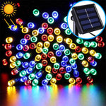 Dây đèn trang trí lễ hội Giáng sinh ngoài trời 200 đèn LED chống nước chạy bằng năng lượng mặt trời, chiều dài: 22m