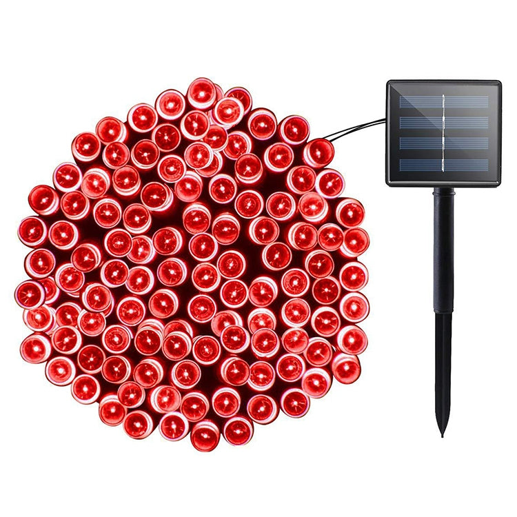 Dây đèn trang trí lễ hội Giáng sinh ngoài trời 200 đèn LED chống nước chạy bằng năng lượng mặt trời, chiều dài: 22m