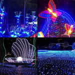 Dây đèn trang trí lễ hội Giáng sinh ngoài trời 200 đèn LED chống nước chạy bằng năng lượng mặt trời, chiều dài: 22m