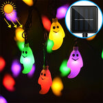 Dây đèn năng lượng mặt trời hình ma 30 bóng LED chống nước trang trí lễ hội Giáng Sinh ngoài trời cho vườn