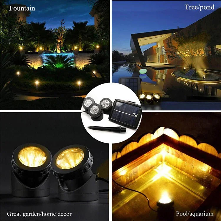 Đèn pha năng lượng mặt trời ngoài trời chống nước LED hai đầu, hai đầu