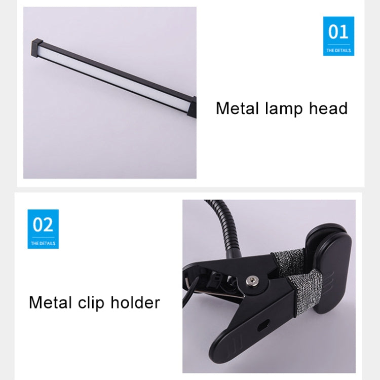 Đèn bàn LED 8W gập điều chỉnh bảo vệ mắt, phiên bản cắm USB, phiên bản cắm USB (Trắng), phiên bản cắm USB (Đen)