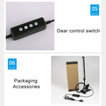 Đèn bàn LED 8W gập điều chỉnh sạc USB bảo vệ mắt, Phiên bản sạc USB, Phiên bản sạc USB (Đen), Phiên bản sạc USB (Trắng)