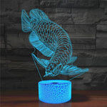 Fish Shape 3D Colorful LED Vision Light Table Lamp, 16 Colors Remote Control Version, 16 Colors Remote Control Version
