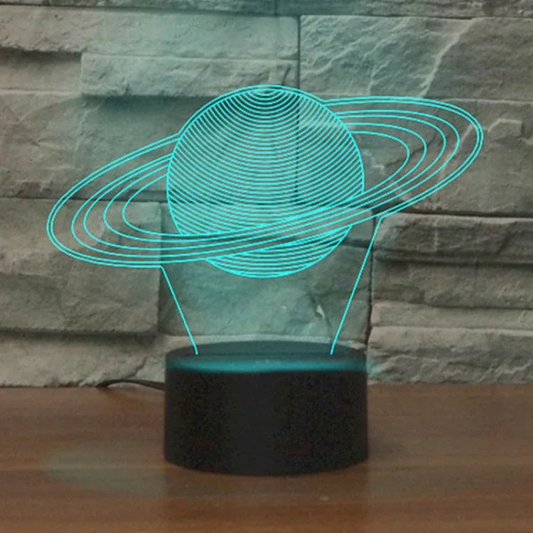 Đèn bàn hình sao Thổ 3D nhiều màu LED Vision, phiên bản cảm ứng USB, phiên bản cảm ứng USB