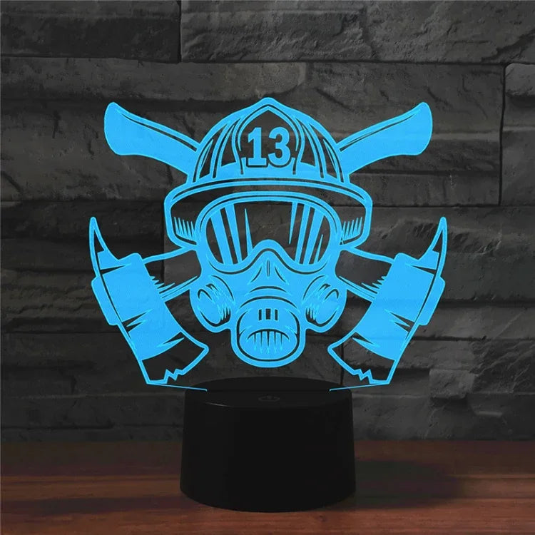 Đèn bàn hình chữa cháy 3D nhiều màu LED Vision, phiên bản cảm ứng USB, phiên bản cảm ứng USB