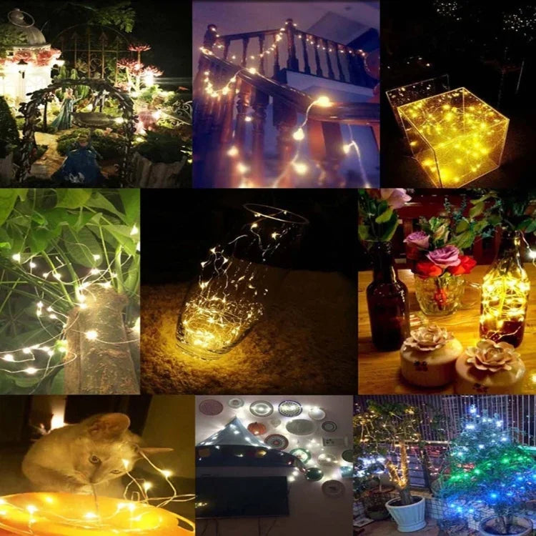 100 đèn LED SMD 0603 Đèn trang trí đèn cổ tích, 20m ánh sáng nhiều màu
