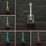 Đèn bàn hình đàn guitar 5 dây 3D nhiều màu LED Vision, phiên bản cảm ứng USB, phiên bản cảm ứng USB