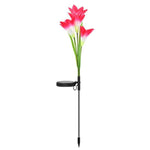 Đèn sân vườn trang trí mô phỏng hoa loa kèn 4 đầu năng lượng mặt trời IP55 chống nước, ánh sáng trắng, ánh sáng trắng