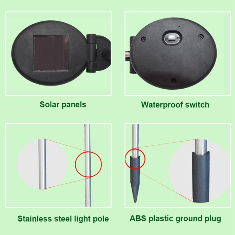 Đèn sân vườn trang trí mô phỏng hoa loa kèn 4 đầu năng lượng mặt trời IP55 chống nước, ánh sáng trắng, ánh sáng trắng