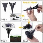 2 cái đèn chôn dưới đất năng lượng mặt trời 10 đèn LED, đèn ngoài trời chống nước IP65 cho vườn và đường phố, 10 đèn LED