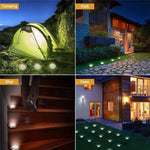 2 cái đèn chôn dưới đất năng lượng mặt trời 10 đèn LED, đèn ngoài trời chống nước IP65 cho vườn và đường phố, 10 đèn LED
