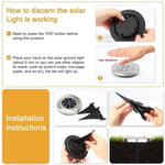 2 cái đèn chôn dưới đất năng lượng mặt trời 12 đèn LED, đèn ngoài trời chống nước IP65 cho vườn và đường phố, 12 đèn LED