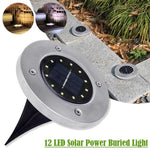 2 cái đèn chôn dưới đất năng lượng mặt trời 12 đèn LED, đèn ngoài trời chống nước IP65 cho vườn và đường phố, 12 đèn LED