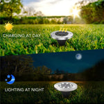2 cái đèn chôn dưới đất năng lượng mặt trời 12 đèn LED, đèn ngoài trời chống nước IP65 cho vườn và đường phố, 12 đèn LED