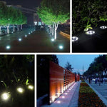 2 cái đèn chôn dưới đất năng lượng mặt trời 16 đèn LED, đèn ngoài trời chống nước IP65 cho vườn và đường phố, 16 đèn LED