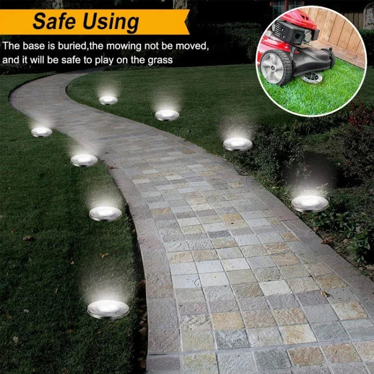 2 cái đèn chôn dưới đất năng lượng mặt trời 16 đèn LED, đèn ngoài trời chống nước IP65 cho vườn và đường phố, 16 đèn LED