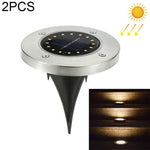 2 cái đèn chôn dưới đất năng lượng mặt trời 16 đèn LED, đèn ngoài trời chống nước IP65 cho vườn và đường phố, 16 đèn LED