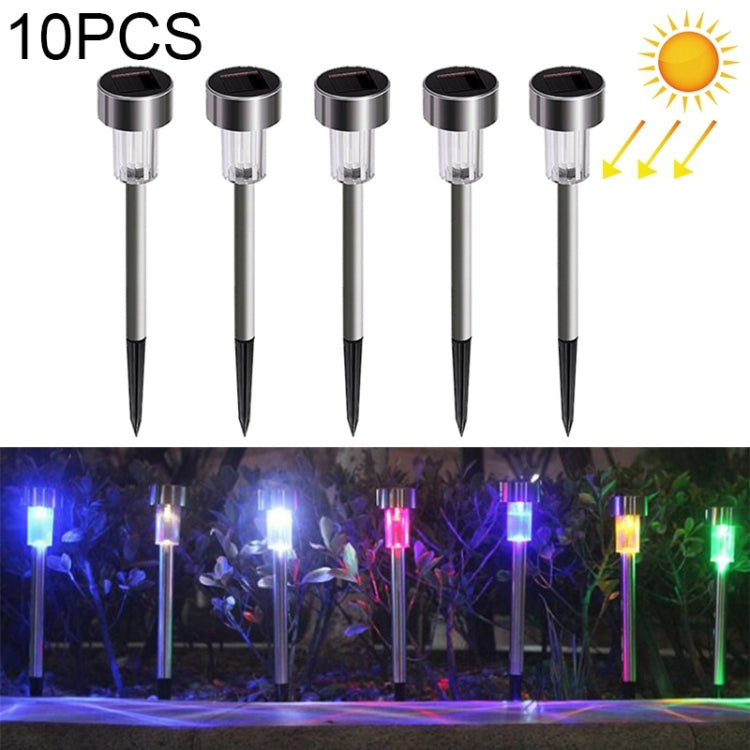 10 cái đèn sân cỏ ngoài trời năng lượng mặt trời bằng thép không gỉ, chống nước IP65, đèn trang trí vườn LED