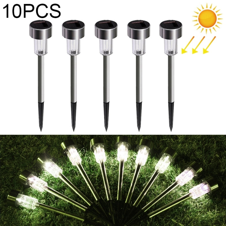 10 cái đèn sân cỏ ngoài trời năng lượng mặt trời bằng thép không gỉ, chống nước IP65, đèn trang trí vườn LED