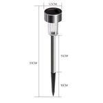 10 cái đèn sân cỏ ngoài trời năng lượng mặt trời bằng thép không gỉ, chống nước IP65, đèn trang trí vườn LED