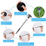 10 cái đèn sân cỏ ngoài trời năng lượng mặt trời bằng thép không gỉ, chống nước IP65, đèn trang trí vườn LED