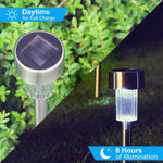 10 cái đèn sân cỏ ngoài trời năng lượng mặt trời bằng thép không gỉ, chống nước IP65, đèn trang trí vườn LED