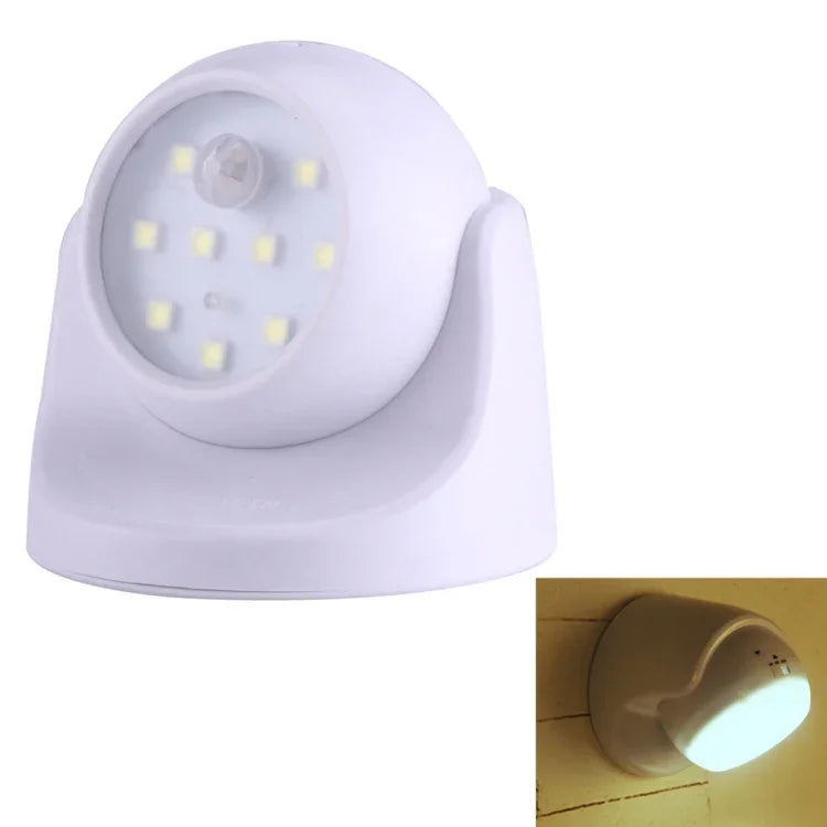 9 đèn LED 240 LM 6000K xoay 360 độ, đèn cảm biến chuyển động không dây cho tủ quần áo / đèn ngủ / đèn tường cho phòng ngủ, phòng khách, phòng tắm, hành lang