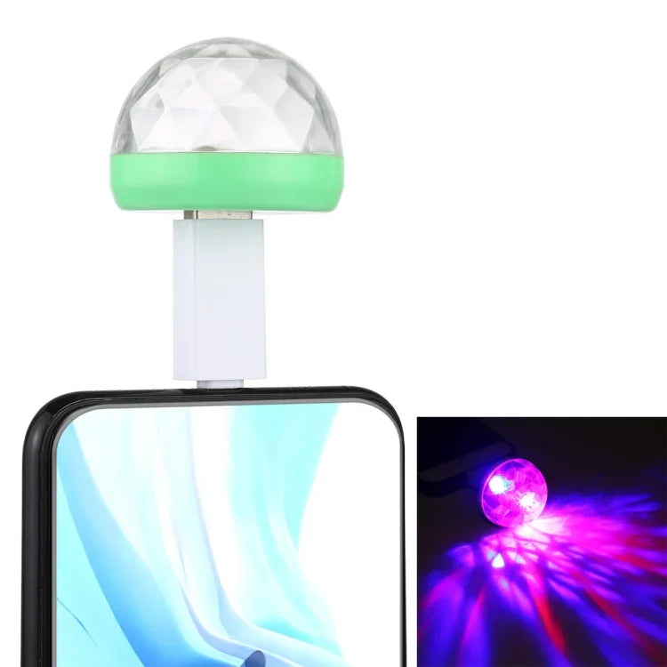 Đèn sân khấu quả cầu pha lê LED RGB 4W USB với bộ chuyển đổi 8 chân, có bộ chuyển đổi 8 chân