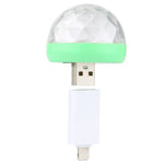 Đèn sân khấu quả cầu pha lê LED RGB 4W USB với bộ chuyển đổi 8 chân, có bộ chuyển đổi 8 chân