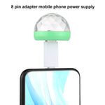 Đèn sân khấu quả cầu pha lê LED RGB 4W USB với bộ chuyển đổi 8 chân, có bộ chuyển đổi 8 chân