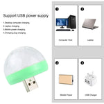 Đèn sân khấu quả cầu pha lê LED RGB 4W USB với bộ chuyển đổi 8 chân, có bộ chuyển đổi 8 chân