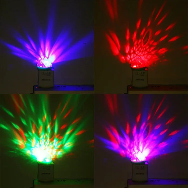 Đèn sân khấu quả cầu pha lê LED RGB 4W USB với bộ chuyển đổi 8 chân, có bộ chuyển đổi 8 chân