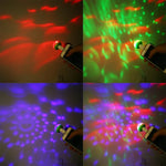 Đèn sân khấu quả cầu pha lê LED RGB 4W USB với bộ chuyển đổi 8 chân, có bộ chuyển đổi 8 chân
