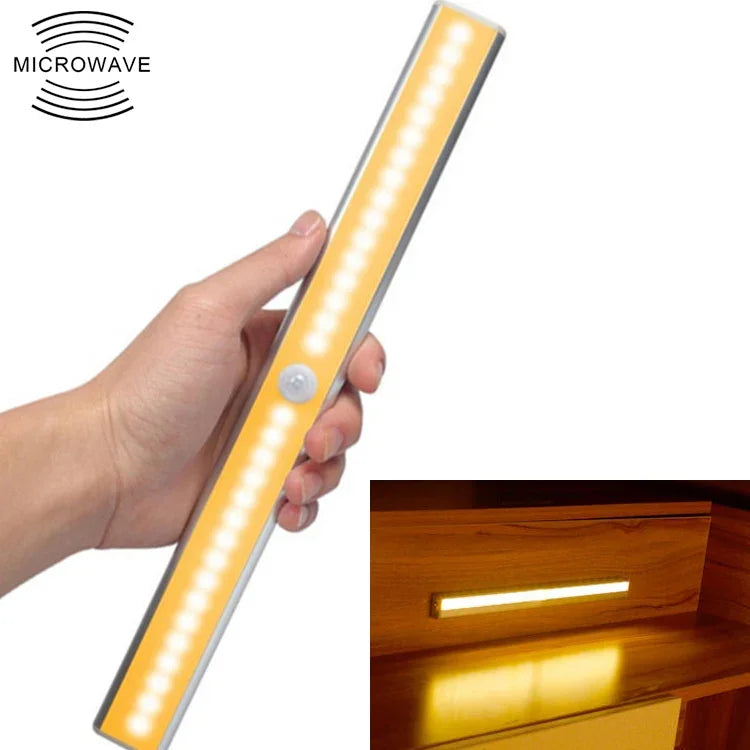 Đèn cảm biến cơ thể người thông minh màn hình rộng 2.8W 20 đèn LED trắng ấm, đèn hành lang tủ, phiên bản sạc USB, 2.8W 20 đèn LED trắng ấm