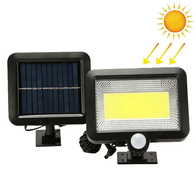 Đèn tường năng lượng mặt trời COB cảm ứng cơ thể người riêng biệt, đèn sân vườn chống nước ngoài trời, đèn đường, 100 COB