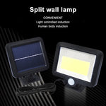Đèn tường năng lượng mặt trời COB cảm ứng cơ thể người riêng biệt, đèn sân vườn chống nước ngoài trời, đèn đường, 100 COB